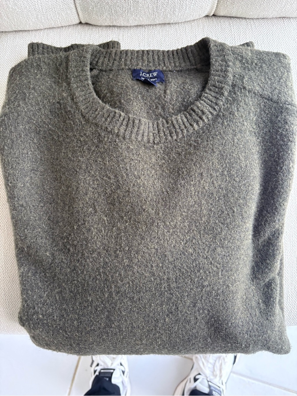 J. Crew Men's Olive Crewneck Sweater